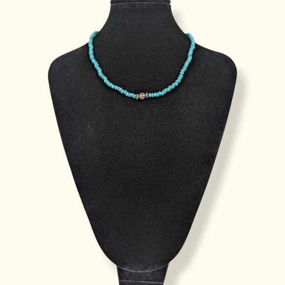 (2/$20) V. Turquoise Beaded Necklace - Picture 3 of 5